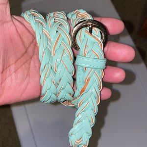 BRAIDED BELT...TEAL/MINT COLOR...WOMENS..SMALL/MED